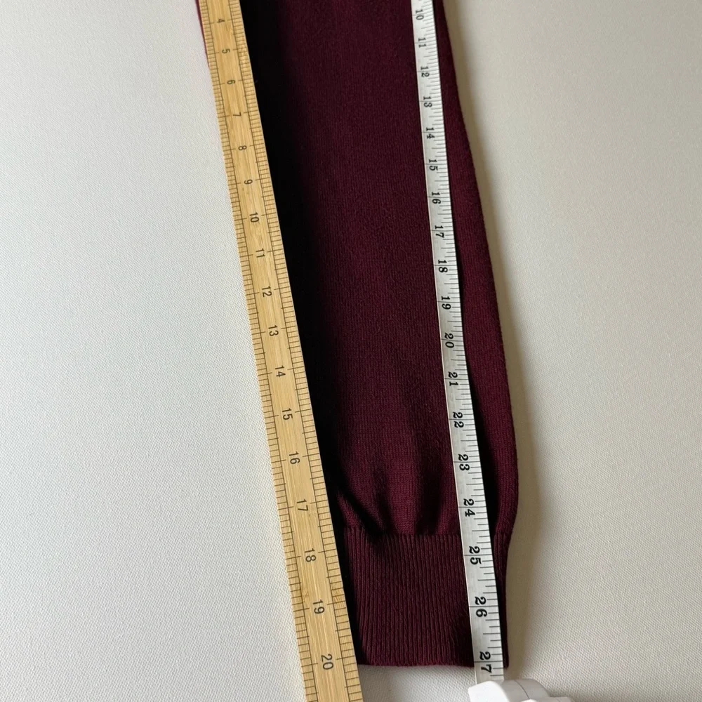 Land's End‎ 100% Supima Cotton V-Neck Sweater Men's Size Medium Burgundy